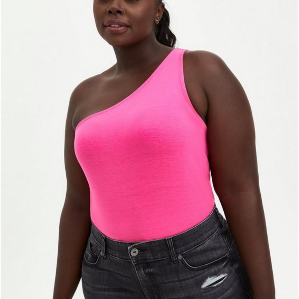 Torrid Cotton-Blend One Shoulder Tank